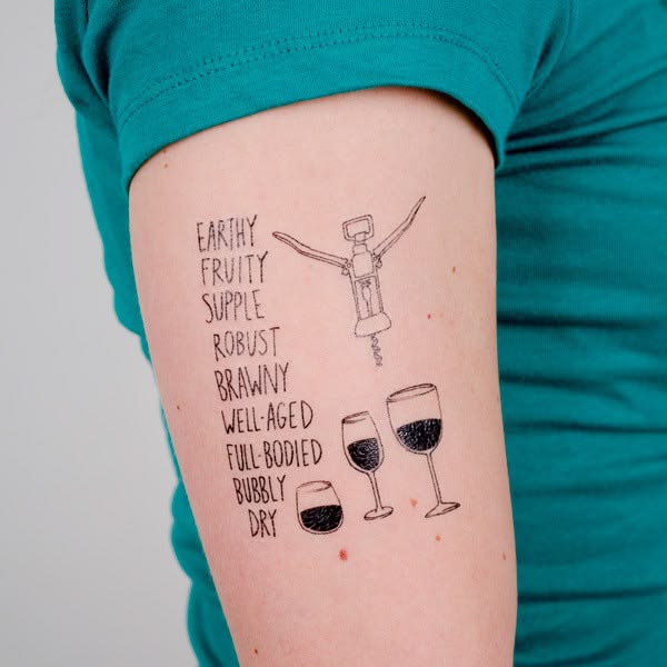 Temporary Tattoos: Wine attributes description!